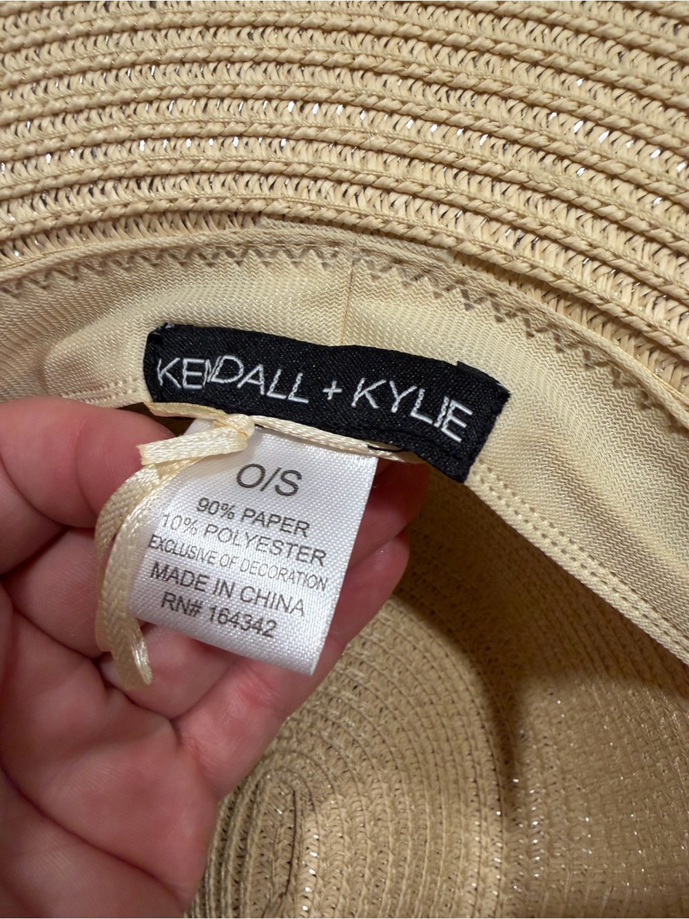Kendall & Kylie Cream Straw Fedora with Light Pink Band - Picture 7 of 7